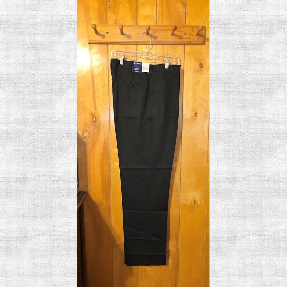 Stafford Essentials Men classic fit suit slacks size 34x34 black formal business